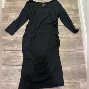 Midi black Isabel fitted maternity dress